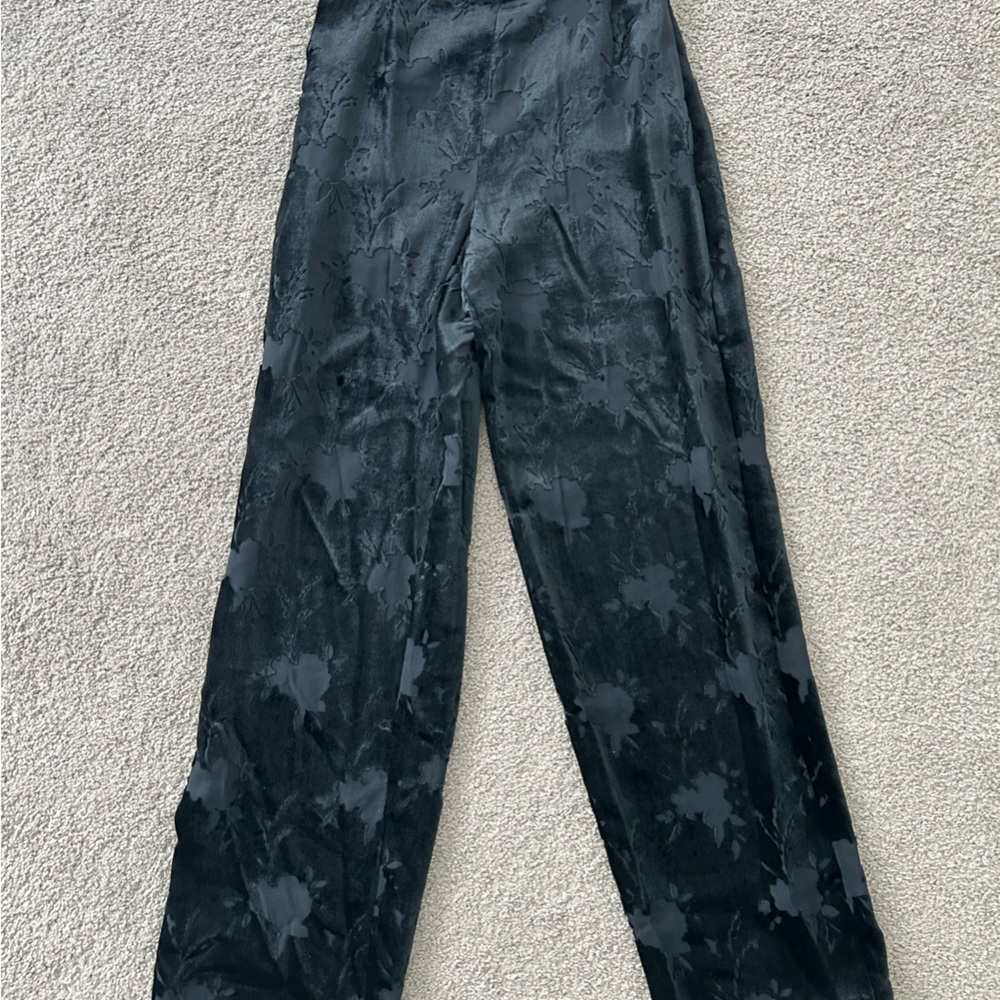 Vintage Giorgio Armani Navy Velvet Floral Trousers